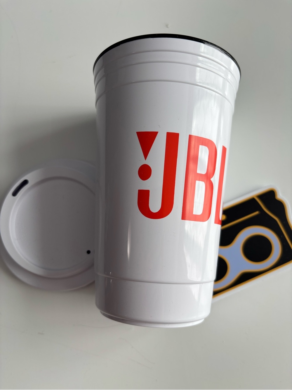 New JBL Reusable Travel coffee Cup + sticker